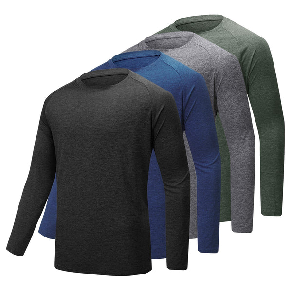 BALENNZ Long Sleeve Tee Shirts for Men - Moisture Wicking Quick Dry Long Sleeve Shirts UV Sun Protection T-Shirts for Running